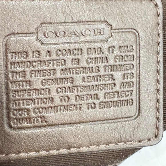 COACH Small Vintage Bronze Gold Signature Handbag with Center Bead Work Y2K - Picture 16 of 16